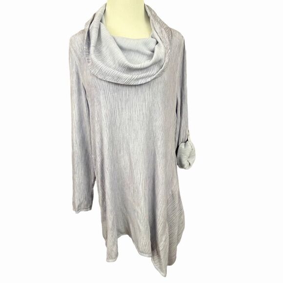 Soft Surroundings Pale Blue Cowl Neck Lagenlook Tunic M - Picture 1 of 8